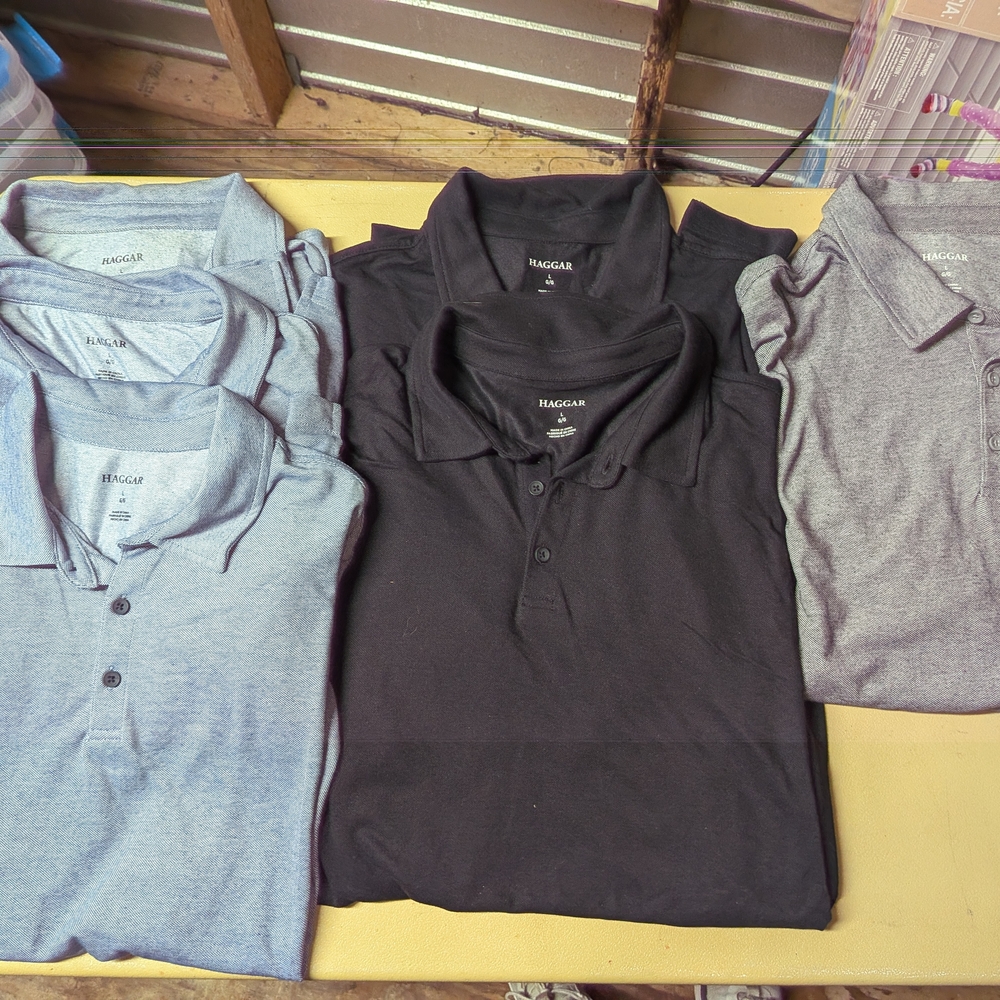Haggar Men's Polo Shirt - Black and Gray